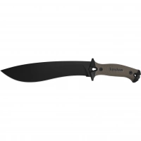 Кукри мачете Camp 10 TAN — Kershaw 1077TAN, сталь 65MN Carbon, рукоять прорезиненный термопластик, коричневый купить в Вологде