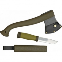 Набор Morakniv Outdoor Kit MG, нож Morakniv 2000 сталь Sandvik 12C27, цвет зеленый + топор купить в Вологде