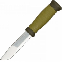 Нож с фиксированным лезвием Morakniv 2000, сталь Sandvik 12C27, рукоять пластик/резина, зеленый купить в Вологде