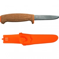 Нож с фиксированным лезвием Morakniv Floating Serrated Knife, сталь Sandvik 12C27, рукоять пробковая купить в Вологде