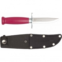 Нож с фиксированным лезвием Morakniv Scout 39 Safe Cerise, сталь Sandvik 12С27, рукоять береза, розовый купить в Вологде