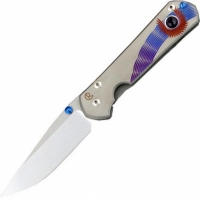 Нож складной Chris Reeve Large Sebenza 21 Unique Graphics Ametyst Cabochon, сталь CPM-S35VN, рукоять титан купить в Вологде