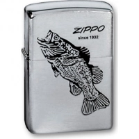 Зажигалка ZIPPO Black Bass Brushed Chrome, латунь с никеле-хром. покрыт., серебр., матов., 36х56х12мм купить в Вологде