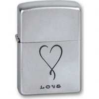 Зажигалка ZIPPO Love Satin Chrome, латунь с никеле-хромовым покрыт., серебр., матовая, 36х56х12 мм купить в Вологде